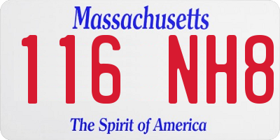 MA license plate 116NH8