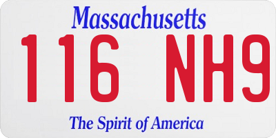 MA license plate 116NH9