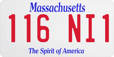 MA license plate 116NI1
