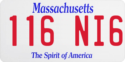 MA license plate 116NI6