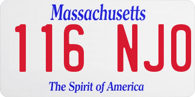 MA license plate 116NJ0