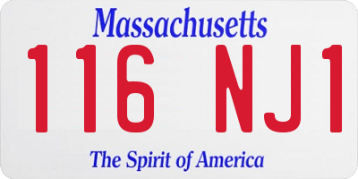 MA license plate 116NJ1