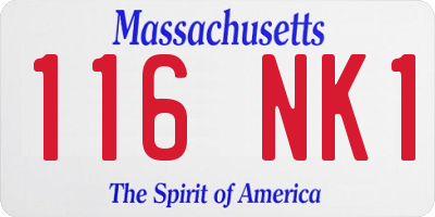 MA license plate 116NK1