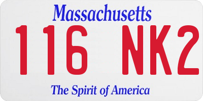 MA license plate 116NK2