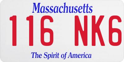 MA license plate 116NK6