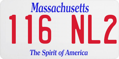 MA license plate 116NL2