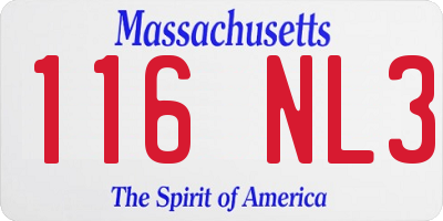 MA license plate 116NL3