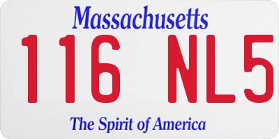 MA license plate 116NL5