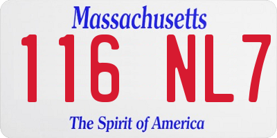 MA license plate 116NL7