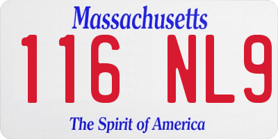 MA license plate 116NL9