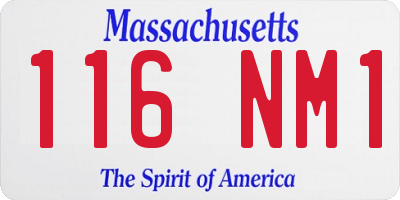 MA license plate 116NM1
