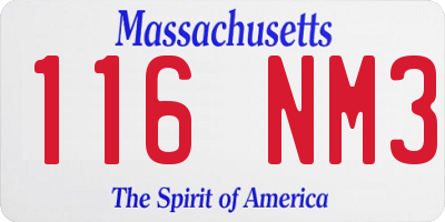 MA license plate 116NM3