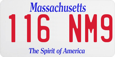 MA license plate 116NM9