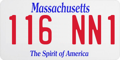 MA license plate 116NN1