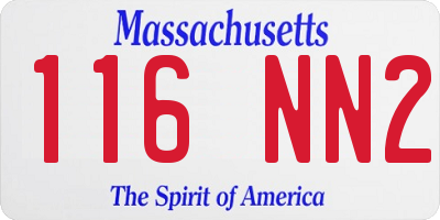 MA license plate 116NN2