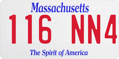 MA license plate 116NN4