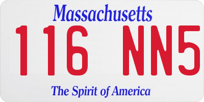 MA license plate 116NN5