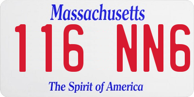 MA license plate 116NN6