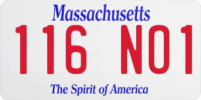 MA license plate 116NO1