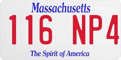 MA license plate 116NP4