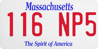 MA license plate 116NP5