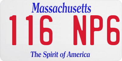 MA license plate 116NP6