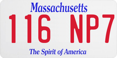 MA license plate 116NP7