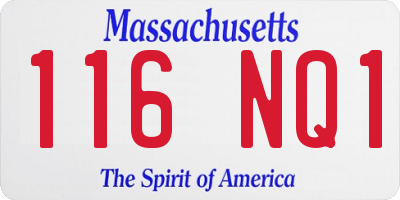 MA license plate 116NQ1