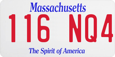 MA license plate 116NQ4