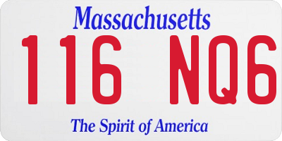 MA license plate 116NQ6
