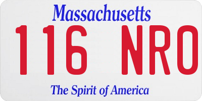 MA license plate 116NR0