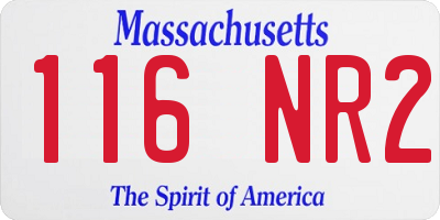 MA license plate 116NR2