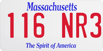 MA license plate 116NR3