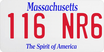 MA license plate 116NR6