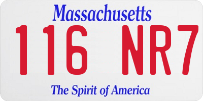 MA license plate 116NR7