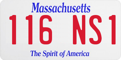 MA license plate 116NS1