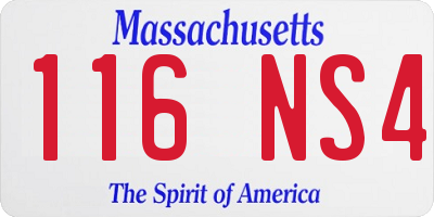MA license plate 116NS4