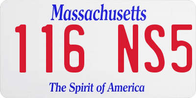 MA license plate 116NS5