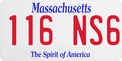 MA license plate 116NS6