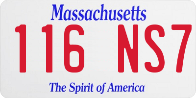 MA license plate 116NS7