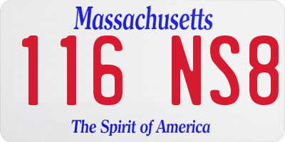 MA license plate 116NS8