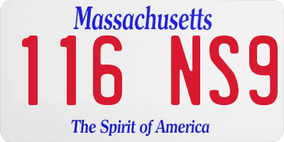 MA license plate 116NS9