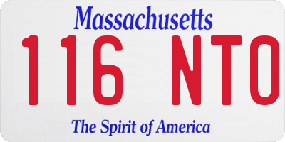 MA license plate 116NT0