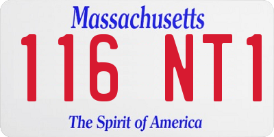 MA license plate 116NT1