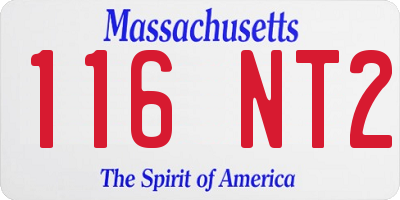 MA license plate 116NT2