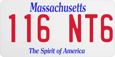 MA license plate 116NT6