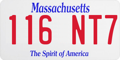 MA license plate 116NT7