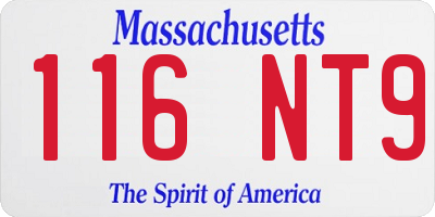 MA license plate 116NT9
