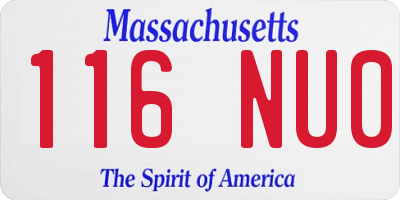 MA license plate 116NU0