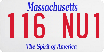 MA license plate 116NU1